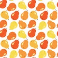 Vector seamless pattern with fresh pears.Summer fruits background Royalty Free Stock Photo