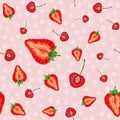 Vector seamless pattern with fruit slices.