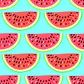 Vector seamless pattern with fruits. Colorful hand drawn background.