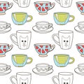 vector seamless pattern on the fun cups