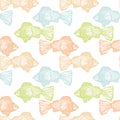 Vector Seamless Pattern with Funky Fish