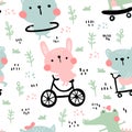 Summer animals pattern Royalty Free Stock Photo