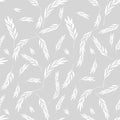 Vector seamless pattern. Gentle Natural Floral stylish background with graphic leaves and twigs. White branches of leaves on