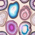 Vector seamless pattern with geode and agate cuts