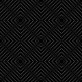 Black and white simple line geometric seamless pattern in black background