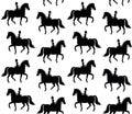 Vector seamless pattern of girl ride horse Royalty Free Stock Photo