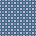 Vector seamless pattern. Funky pink, navy blue geometric texture.