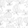 Vector seamless pattern with gloriosa flower
