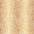 Vector seamless pattern. Gold background with stripes and dots. Golden geometric abstract design. Repeated woven backdrop. Repeati