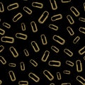 Vector seamless pattern gold clips on black Royalty Free Stock Photo