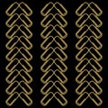 Vector seamless pattern gold clips on black Royalty Free Stock Photo