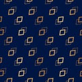 Vector seamless pattern. Gold geometric background. Abstract texture blue color. Stylish golden backdrop for fabric, wallpaper, gi