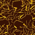 Vector Seamless Pattern, Gold Kintsugi Crack Background Template, Broken Marble Effect