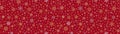 Vector seamless pattern with gold snowflakes on red. Luxury Christmas background Royalty Free Stock Photo