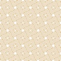 Vector seamless pattern. Gold and white geometric floral ornamental background Royalty Free Stock Photo