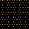 Vector seamless pattern with golden anchors