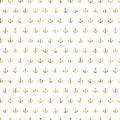 Vector seamless pattern with golden anchors