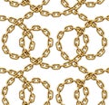 Vector seamless pattern of golden chains Royalty Free Stock Photo