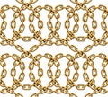 Vector seamless pattern of golden chains Royalty Free Stock Photo