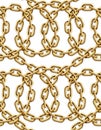 Vector seamless pattern of golden chains Royalty Free Stock Photo