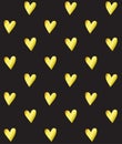 Vector seamless pattern of golden glitter hearts Royalty Free Stock Photo