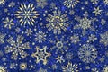 Vector seamless pattern of golden snowflakes and elements for christmas design Royalty Free Stock Photo