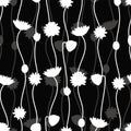 Vector seamless pattern gradient lotus flowers on black background design