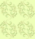 Vector seamless pattern on green.