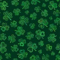 Vector seamless pattern with green clover