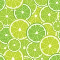 Vector seamless pattern of green lime slices.
