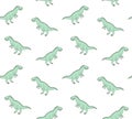 Vector seamless pattern of green tyrannosaur rex Royalty Free Stock Photo