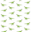 Vector seamless pattern of green velociraptor Royalty Free Stock Photo