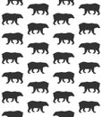Vector seamless pattern of grizzly bear silhouette Royalty Free Stock Photo