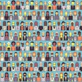 Vector seamless pattern with a group of people.