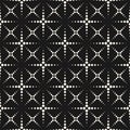 Vector seamless pattern, halftone dotted lines, crosses, squares Royalty Free Stock Photo