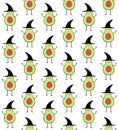 Vector seamless pattern of Halloween avocado