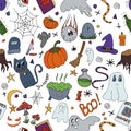 Vector seamless pattern, halloween holiday