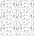 Vector seamless pattern of Halloween elements Royalty Free Stock Photo