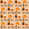 Vector seamless pattern Halloween 2020 Party