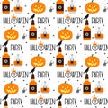 Vector seamless pattern Halloween 2020 Party