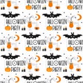 Vector seamless pattern Halloween 2020 Party