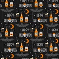 Vector seamless pattern Halloween 2020 Party