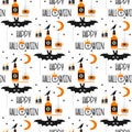 Vector seamless pattern Halloween 2020 Party