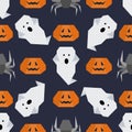 Vector seamless pattern Halloween Party origami