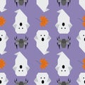 Vector seamless pattern Halloween Party origami