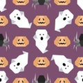 Vector seamless pattern Halloween Party origami