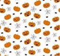 Vector seamless pattern with halloween pumpkins