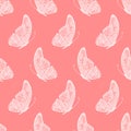 vector seamless pattern of hand drawing doodle butterflies Royalty Free Stock Photo