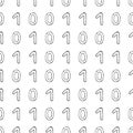 Vector seamless pattern of hand drawn binary code Royalty Free Stock Photo