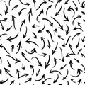 Vector seamless pattern with hand drawn black arrows Royalty Free Stock Photo